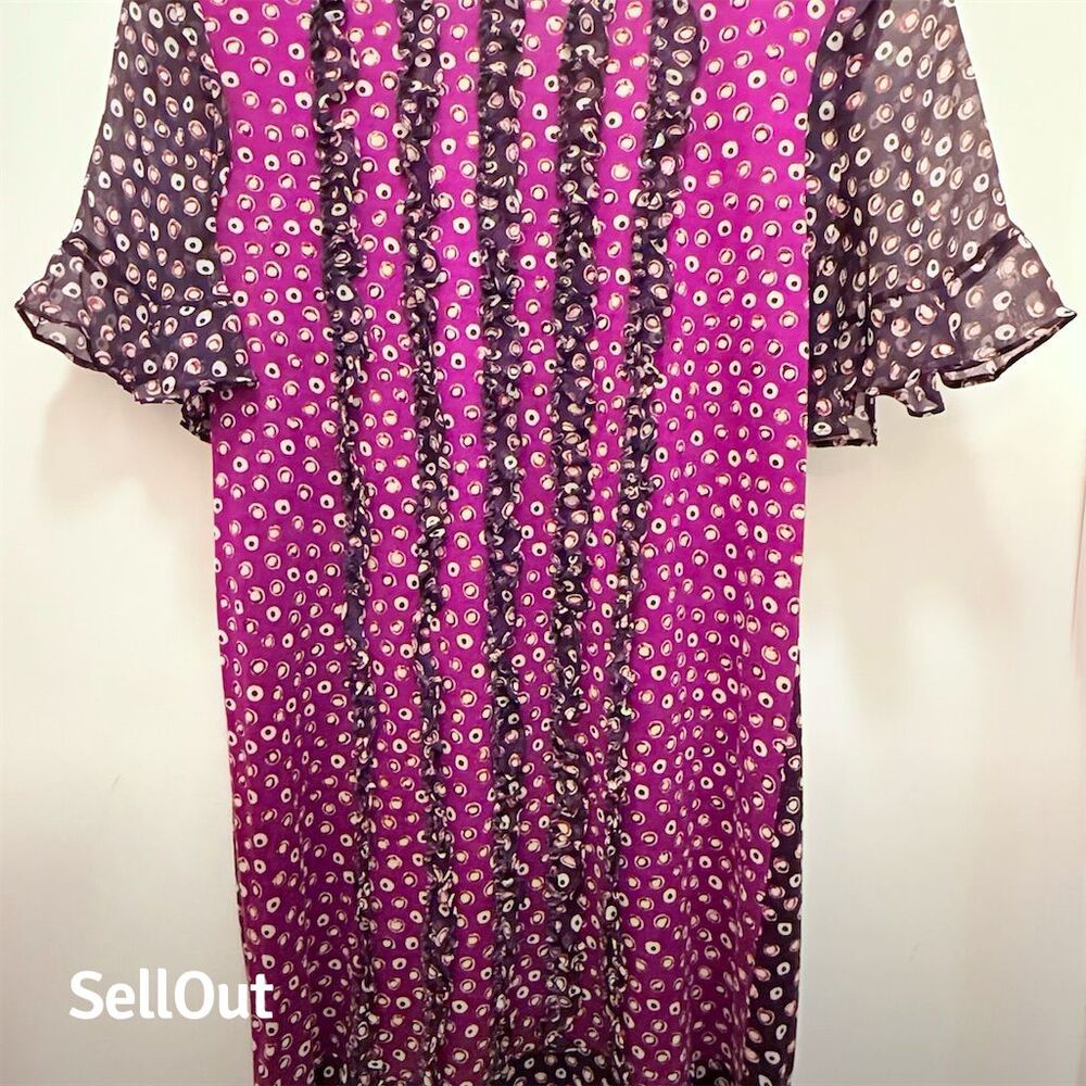 Diane Von Furstenberg Silk Dress Size 4 Multicolor Circle Print